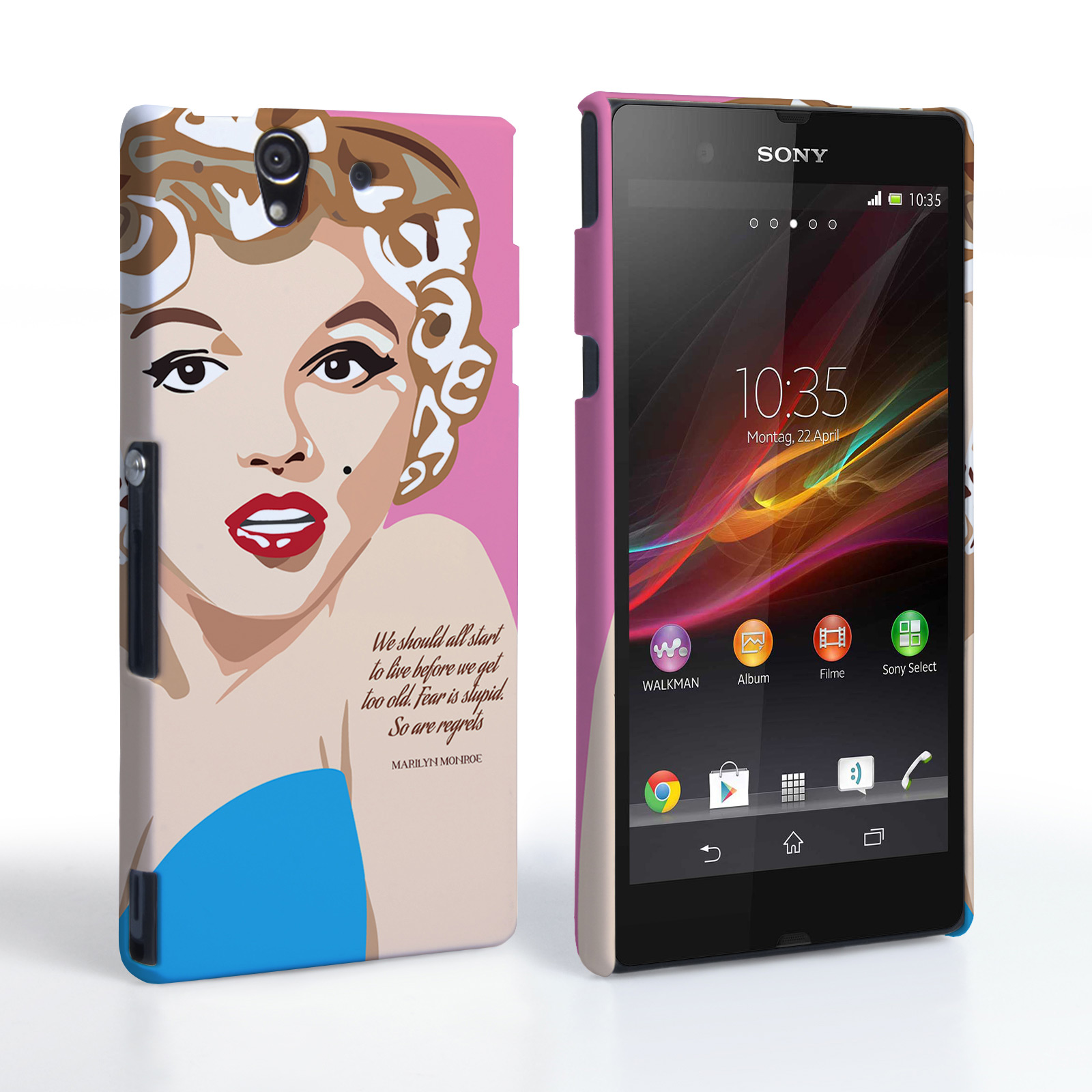 Caseflex Sony Xperia Z Marilyn Monroe Fear is Stupid Quote Case