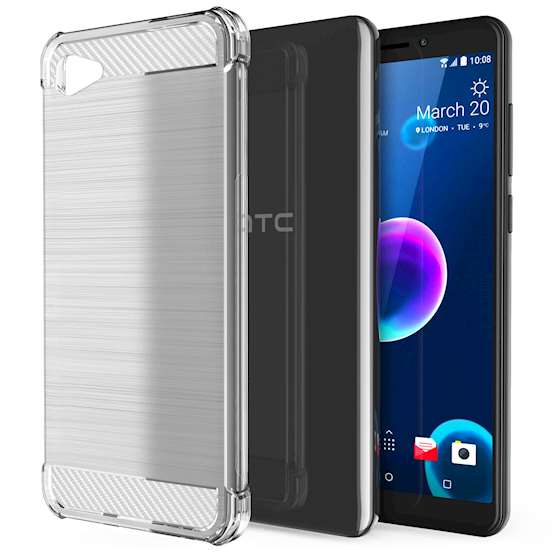 HTC Desire 12 Carbon Anti Fall TPU Case - Clear