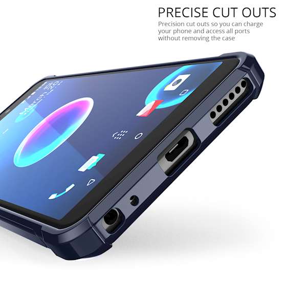 HTC Desire 12 Carbon Anti Fall TPU Case - Blue