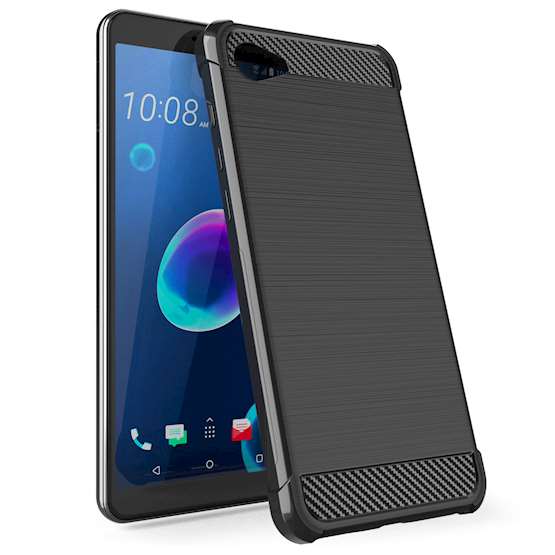 HTC Desire 12 Carbon Anti Fall TPU Case - Black