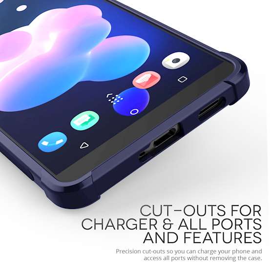 HTC U12 Carbon Anti Fall TPU Case - Blue