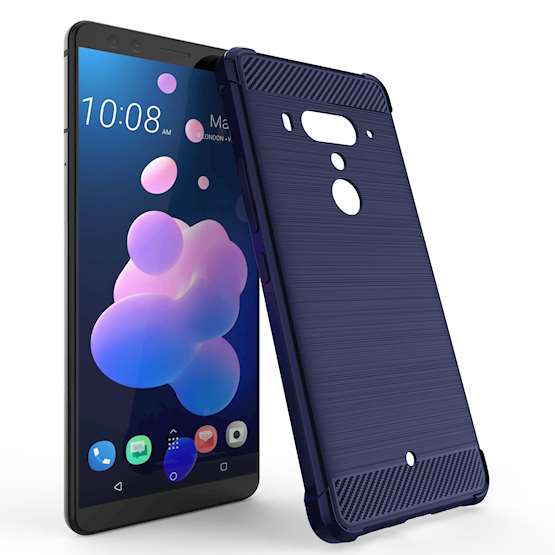 HTC U12 Carbon Anti Fall TPU Case - Blue