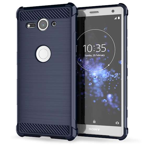 Sony Xperia XZ2 Compact Carbon Anti Fall TPU Case - Blue