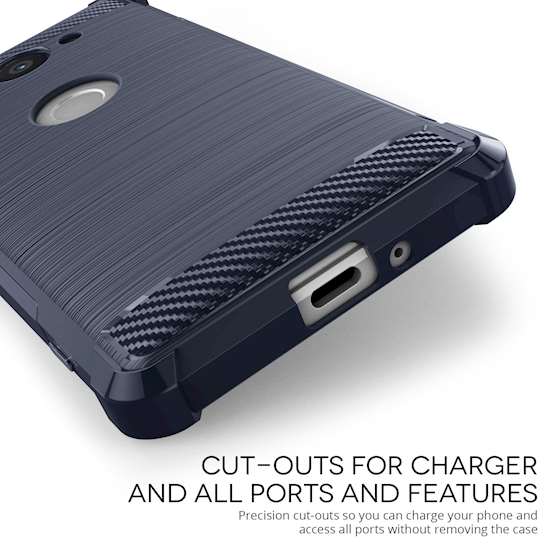 Sony Xperia XZ2 Compact Carbon Anti Fall TPU Case - Blue