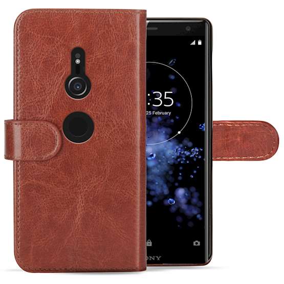 Sony Xperia XZ2 PU Leather ID Stand Wallet - Brown
