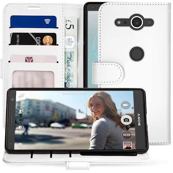 Sony Xperia XZ2 Compact PU Leather ID Stand Wallet - White