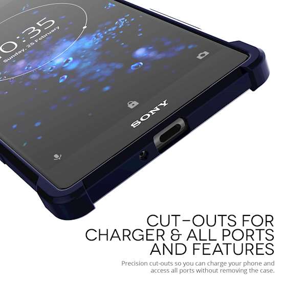 Sony Xperia XZ2 Premium Carbon Anti Fall TPU Case - Blue