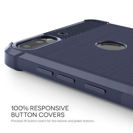 HTC Desire 12 Plus Carbon Anti Fall TPU Case - Blue