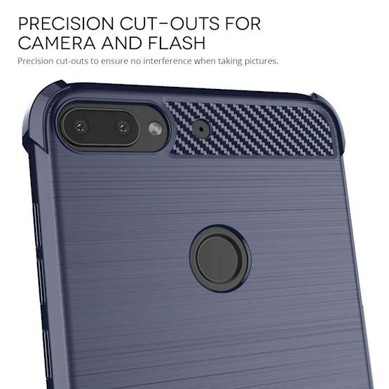 HTC Desire 12 Plus Carbon Anti Fall TPU Case - Blue