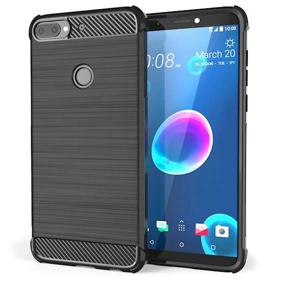 HTC Desire 12 Plus Carbon Anti Fall TPU Case - Black