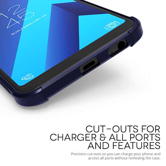 Samsung Galaxy A6 Plus (2018) Carbon Anti Fall TPU Case - Blue