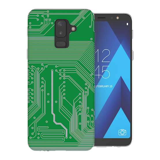 Samsung A6 Plus (2018) Green Circuit Board TPU Gel Case