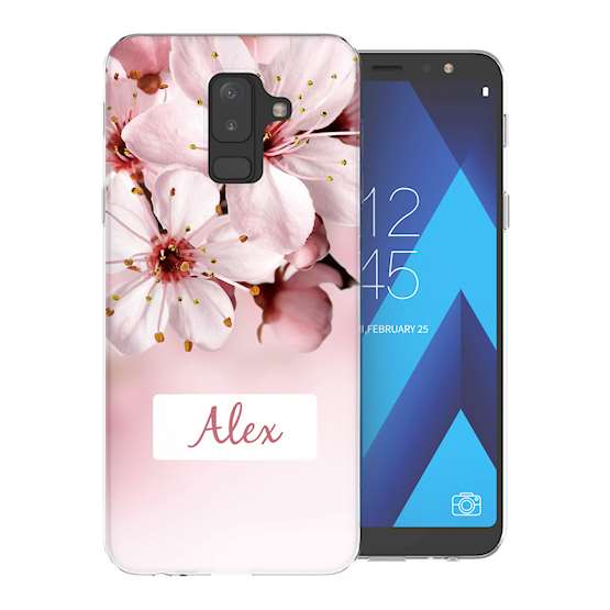 Samsung A6 Plus (2018) Light Pink Floral Personalised TPU Gel Case