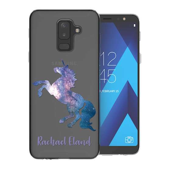 Samsung A6 Plus (2018) Blue Unicorn Personalised TPU Gel Case