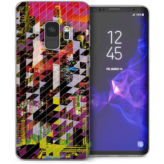 Samsung Galaxy S9 Digital City Skyline TPU Gel Case – Red 