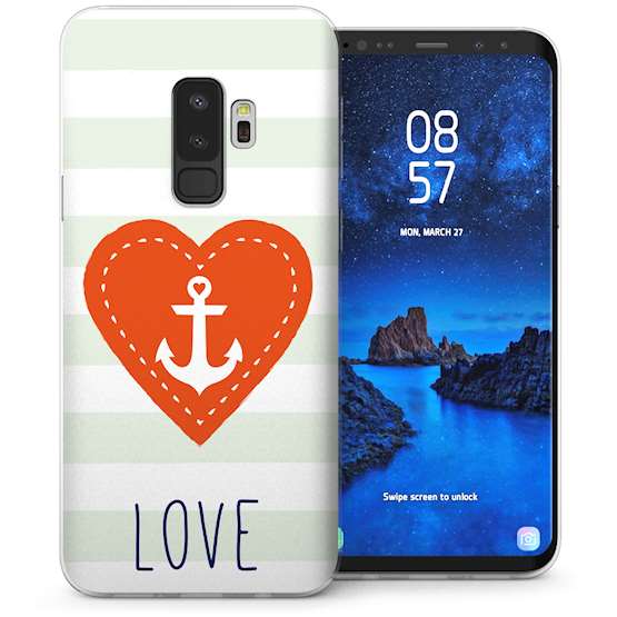 Samsung Galaxy S9 Plus Anchor Love Message TPU Gel Case – White
