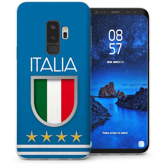 Samsung Galaxy S9 Plus Italy Football Shield TPU Gel Case – Blue