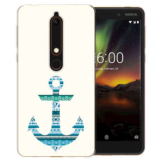 Nokia 6 (2018) Aztec Blue Anchor TPU Gel Case