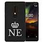 Nokia 6 (2018) Black Crown Personalised TPU Gel Case