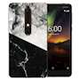 Nokia 6 (2018) Black White Marble Slice TPU Gel Case