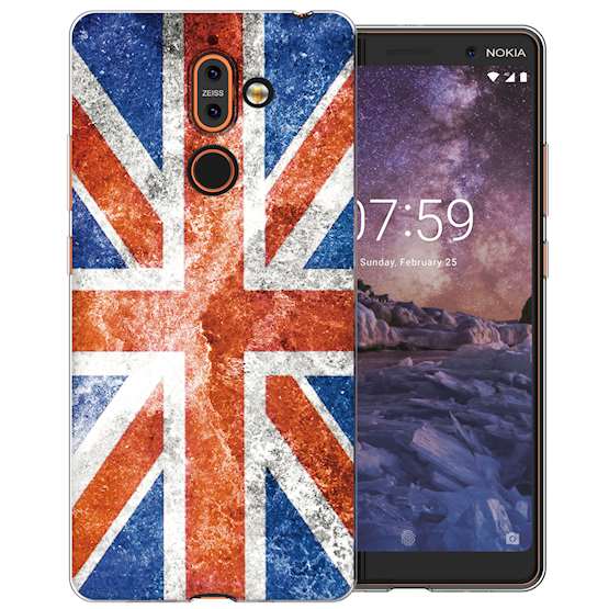 Nokia 7 Plus Retro Union Jack Flag TPU Gel Case