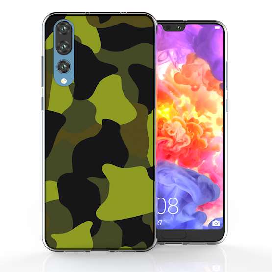 Huawei P20 Pro Green Camouflage TPU Gel Case