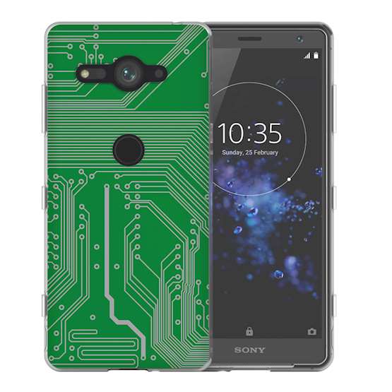 Sony Xperia XZ2 Compact Circuit Board TPU Gel Case - Green