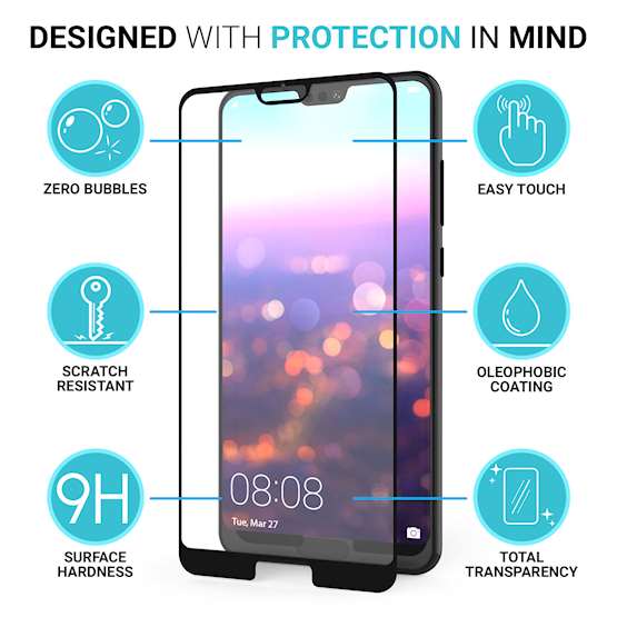 Huawei P20 Glass Screen Protector (Single) - Black Edge