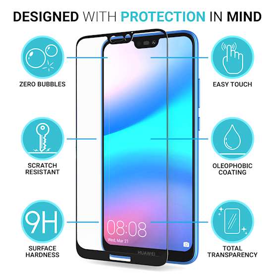 Huawei P20 Lite Glass Screen Protector (Single) - Black Edge