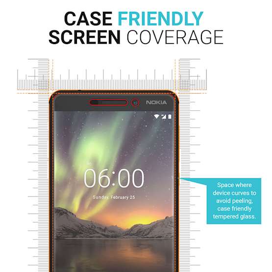 Nokia 6 (2018) Glass Screen Protector (Twin Pack) - Clear