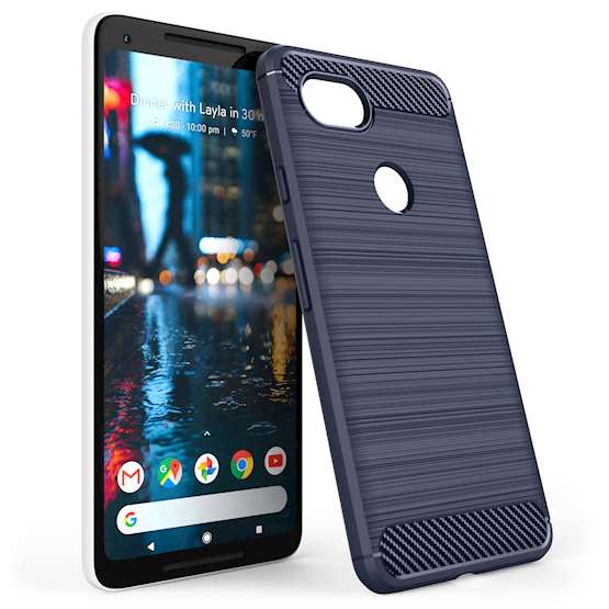 Google Pixel 2 XL Carbon Fibre Gel Case - Blue