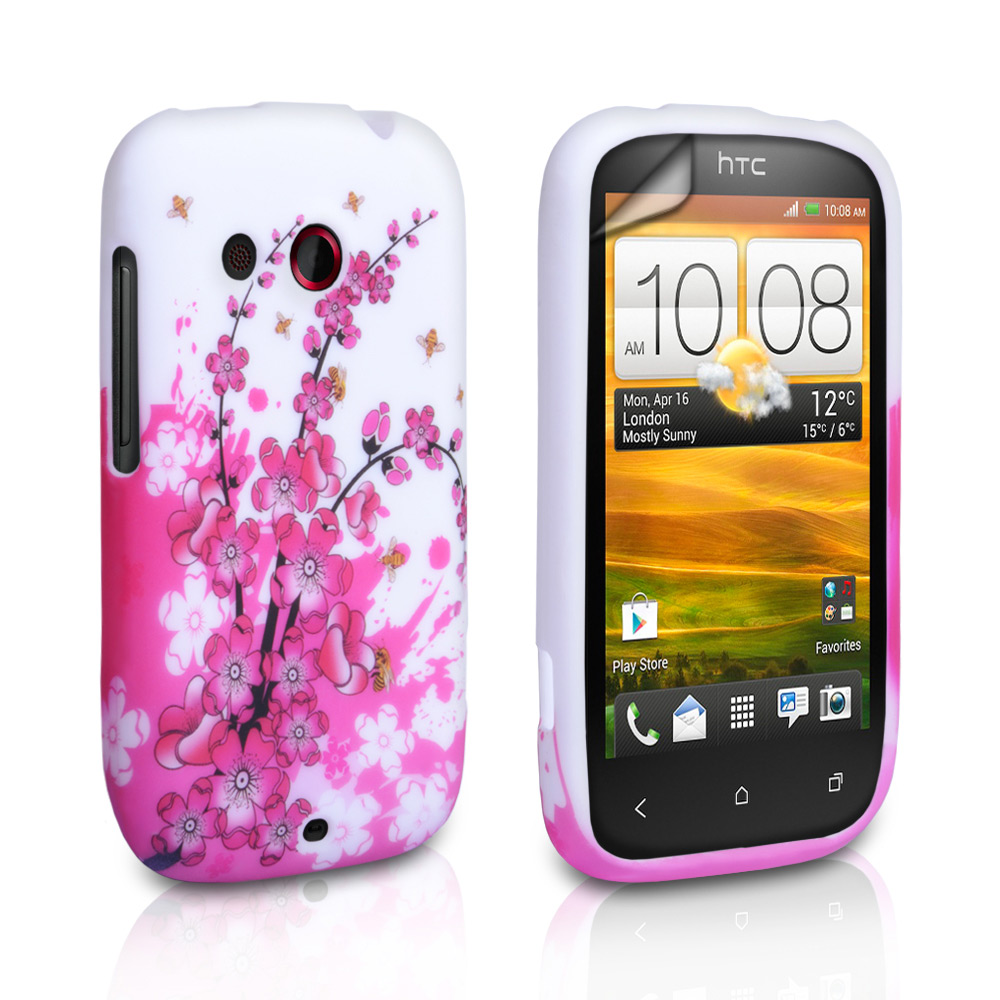 YouSave Accessories HTC Desire C Floral Bee Silicone Gel Case