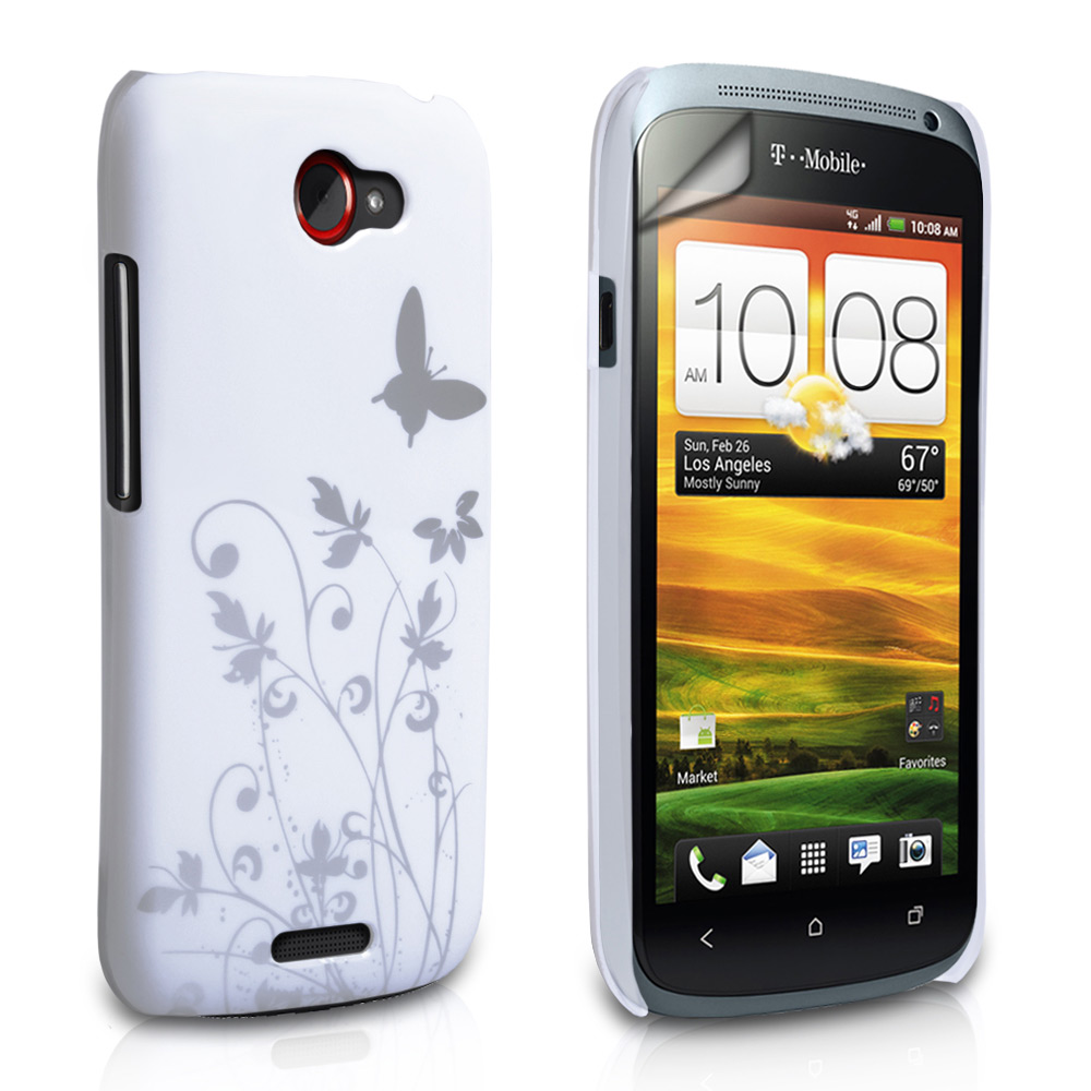 YouSave Accessories HTC One S White Butterfly IMD Hard Case 