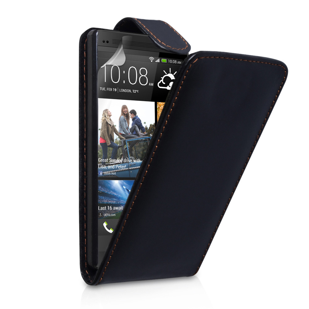 YouSave Accessories HTC One Leather Effect Flip Case - Black