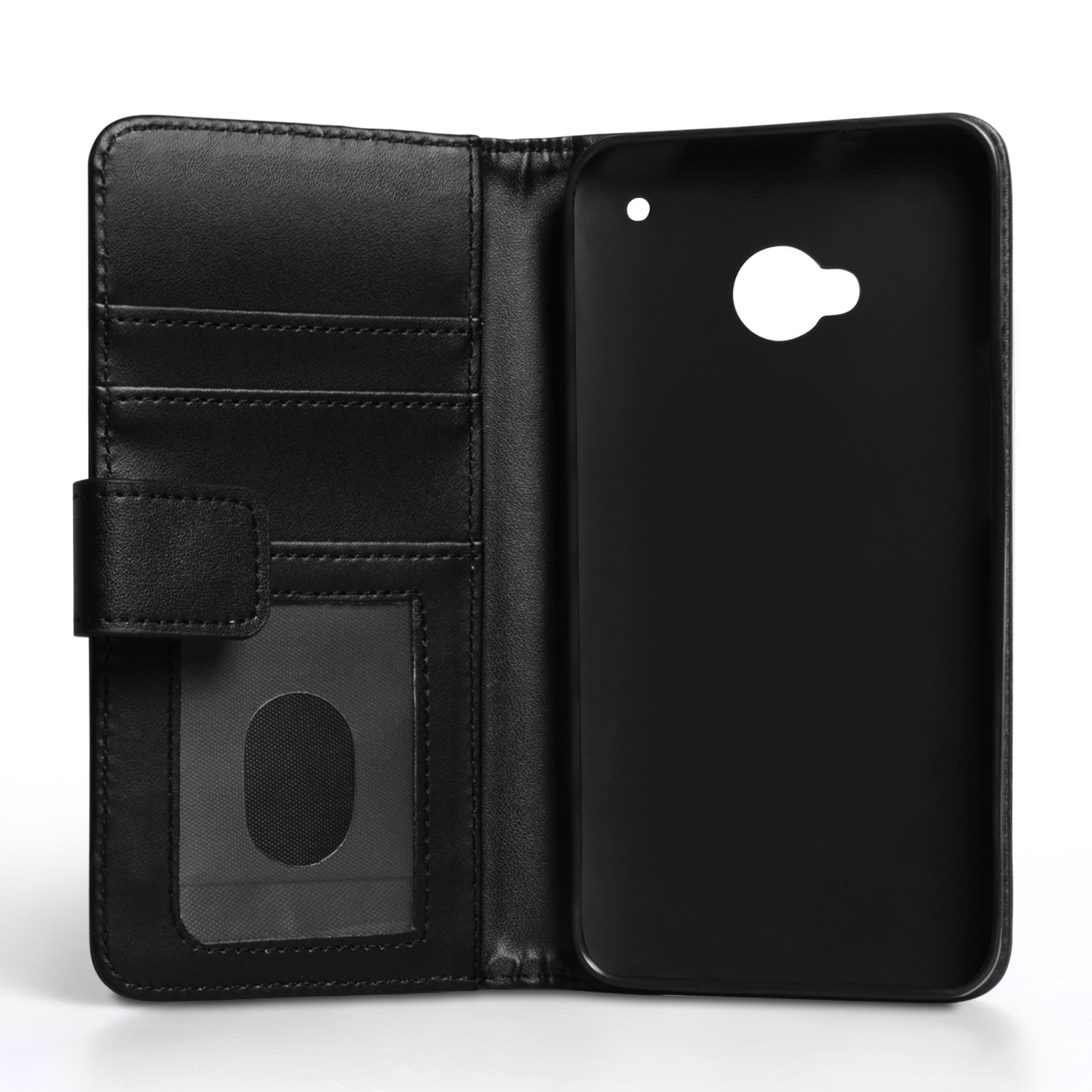 Caseflex HTC One Real Leather Wallet Case - Black