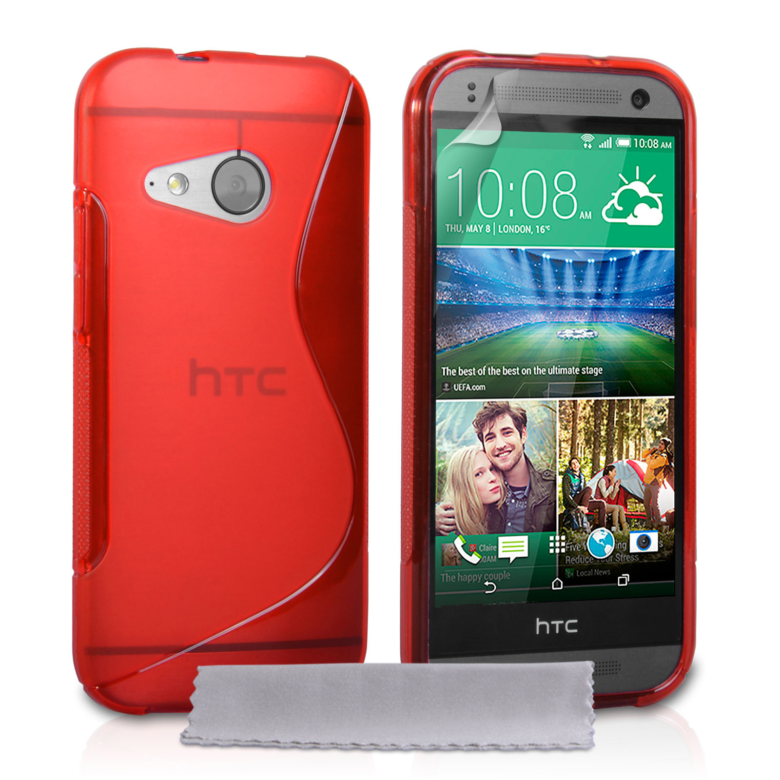 Caseflex HTC One Mini 2 Silicone Gel S-Line Case - Red