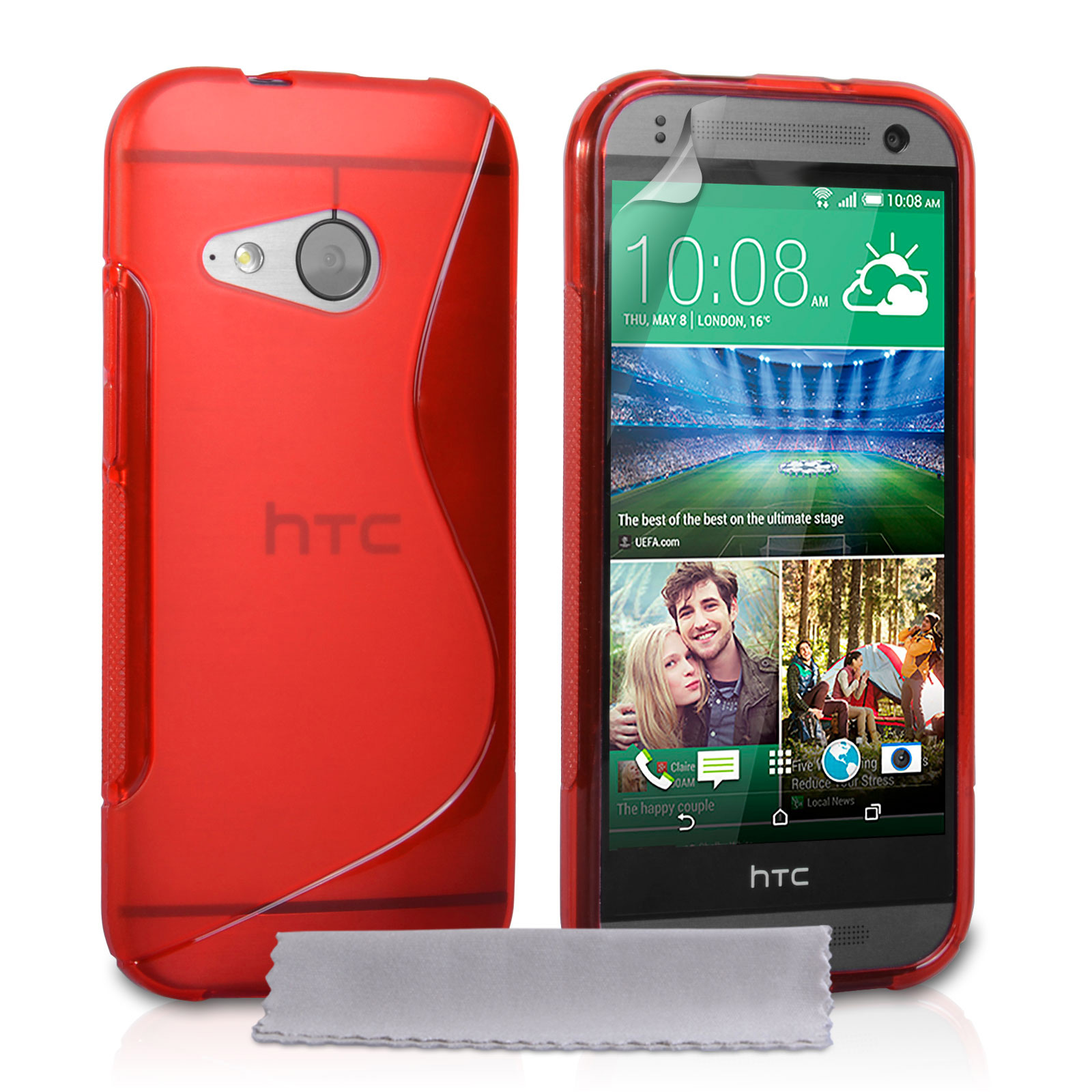 Billy Goat voor compileren Caseflex HTC One Mini 2 Silicone Gel S-Line Case - Red