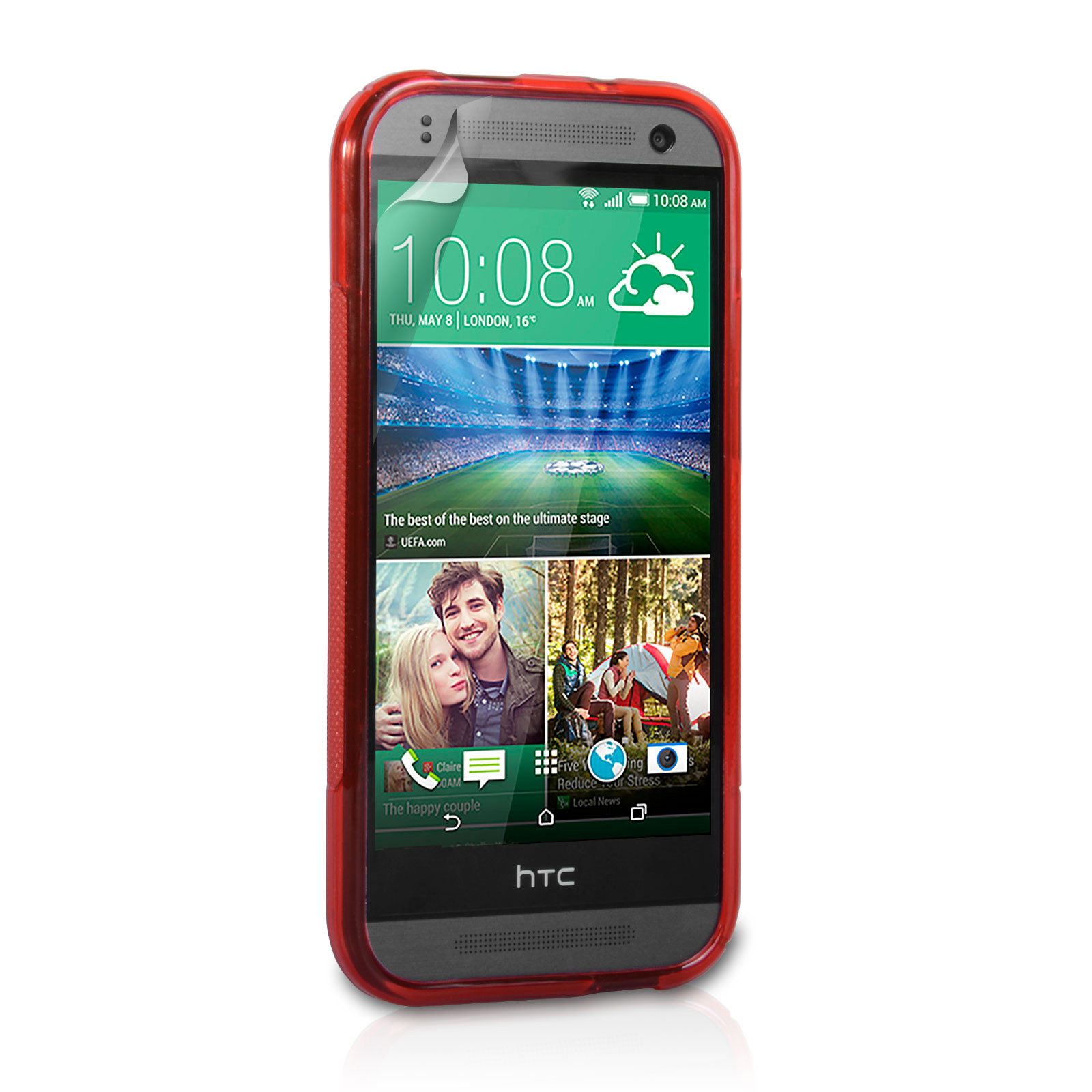 Caseflex HTC One Mini 2 Silicone Gel S-Line Case - Red