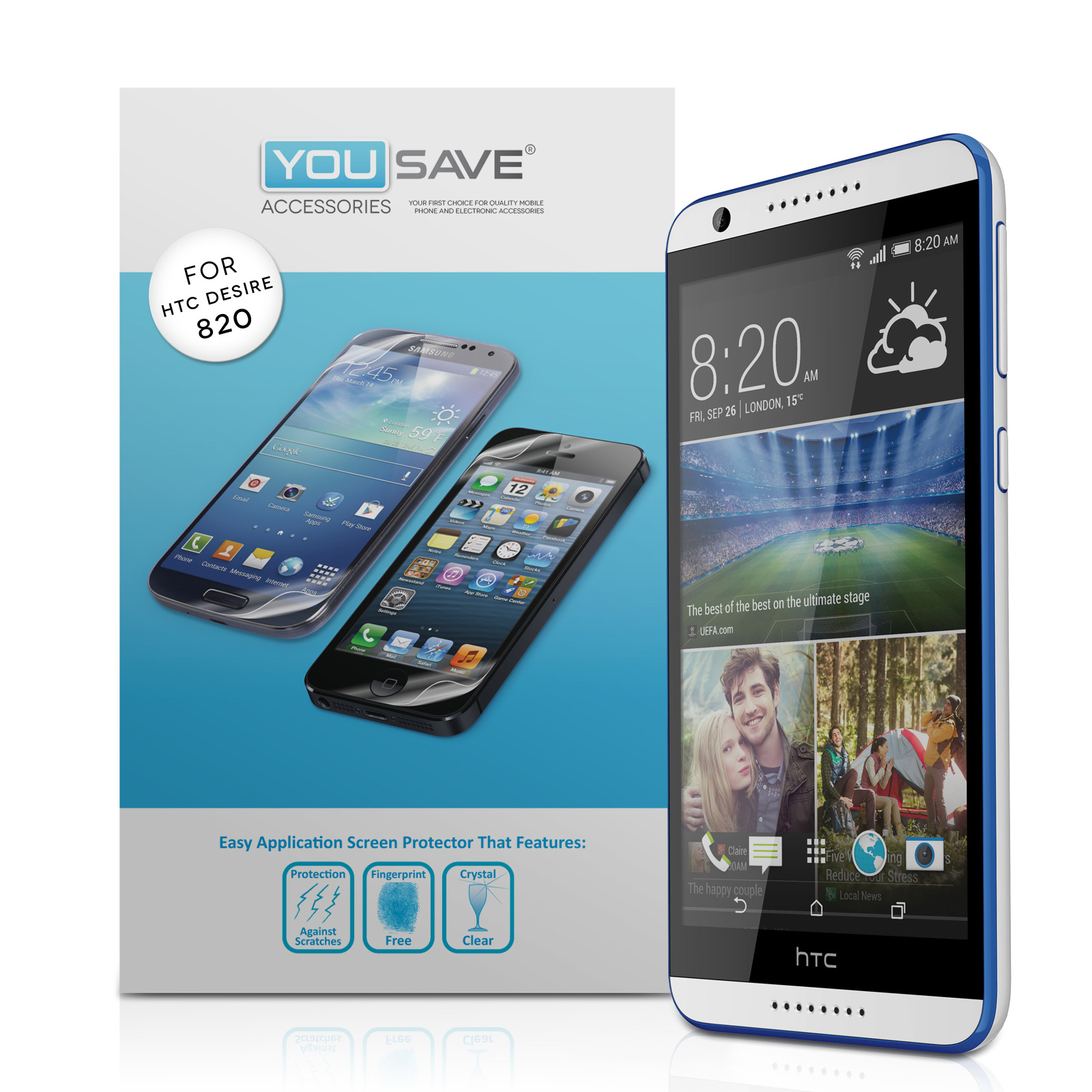 YouSave Accessories HTC Desire 820 Screen Protectors x3