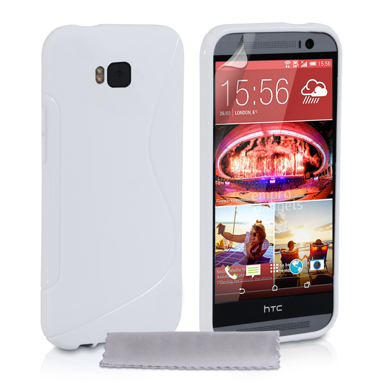 Caseflex HTC M9 Silicone Gel S-Line Case - White