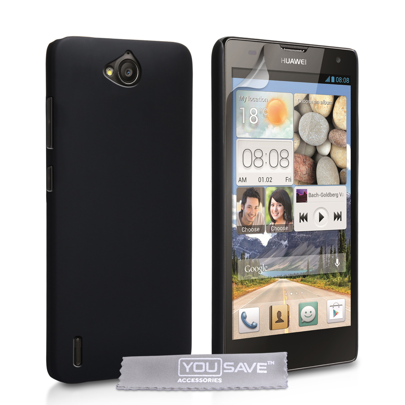 YouSave Accessories Huawei Ascend G740 Hard Hybrid Case - Black