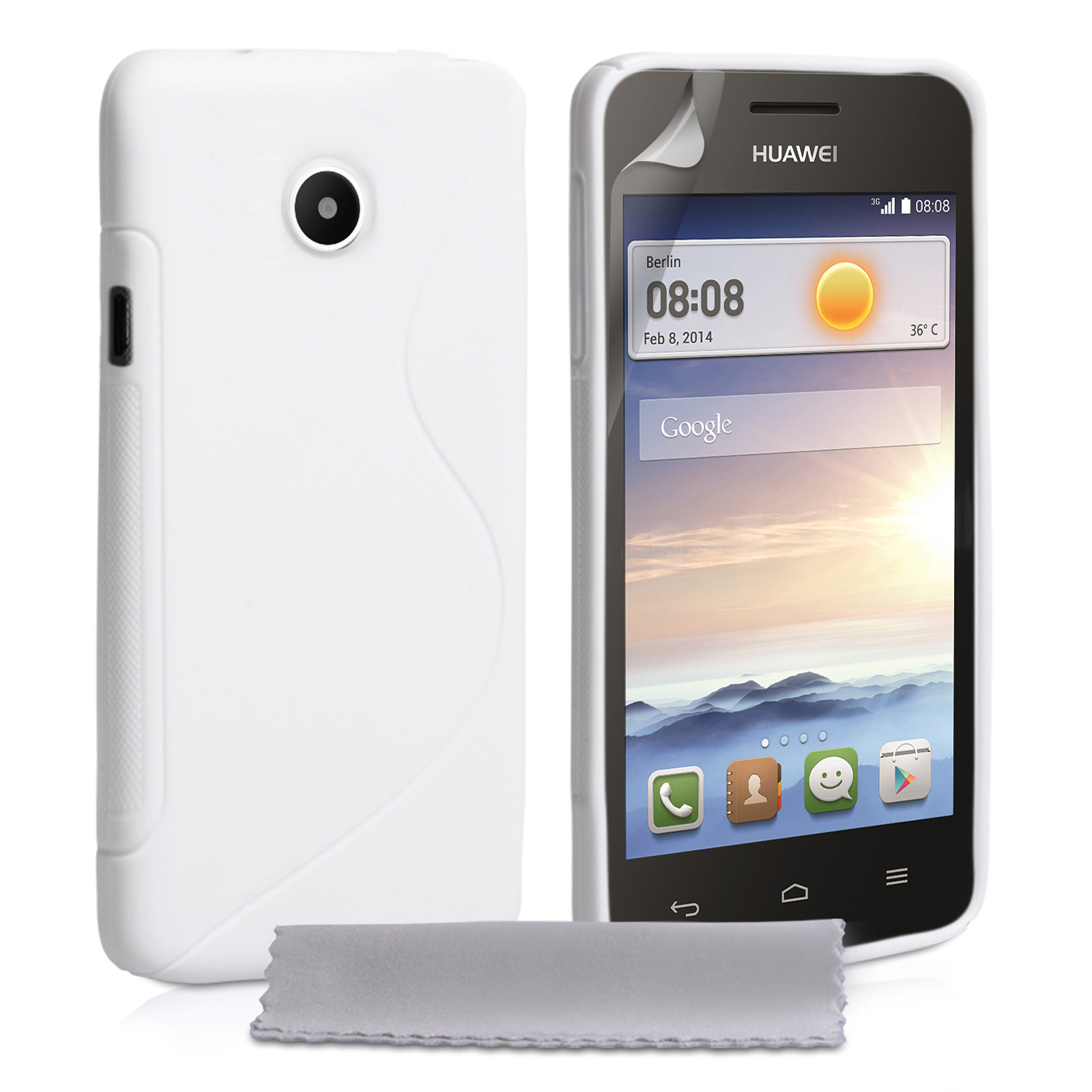 Caseflex Huawei Ascend Y330 Silicone Gel S-Line Case - White