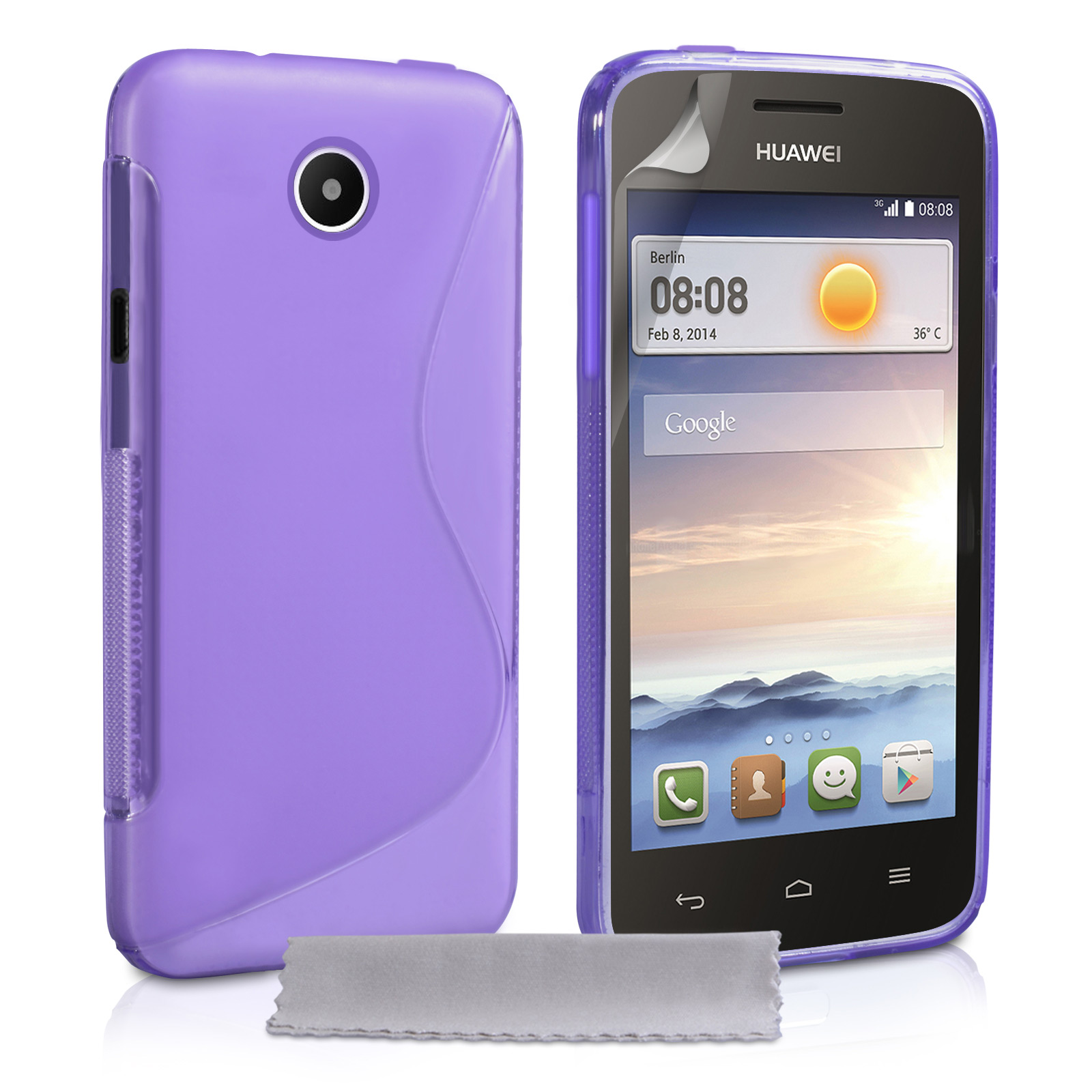 Caseflex Huawei Ascend Y330 Silicone Gel S-Line Case - Purple