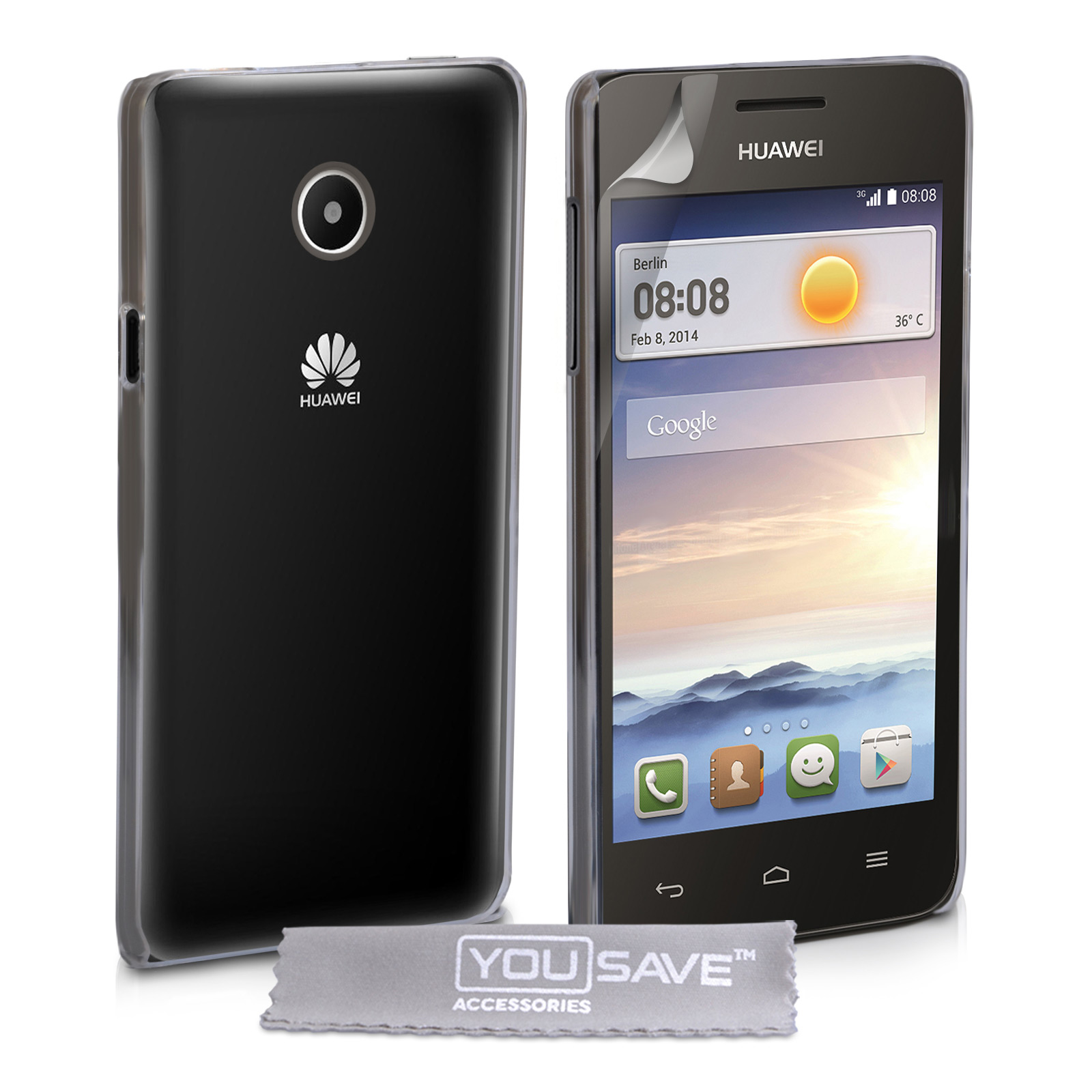 YouSave Accessories Huawei Ascend Y330 Hard Case - Crystal Clear