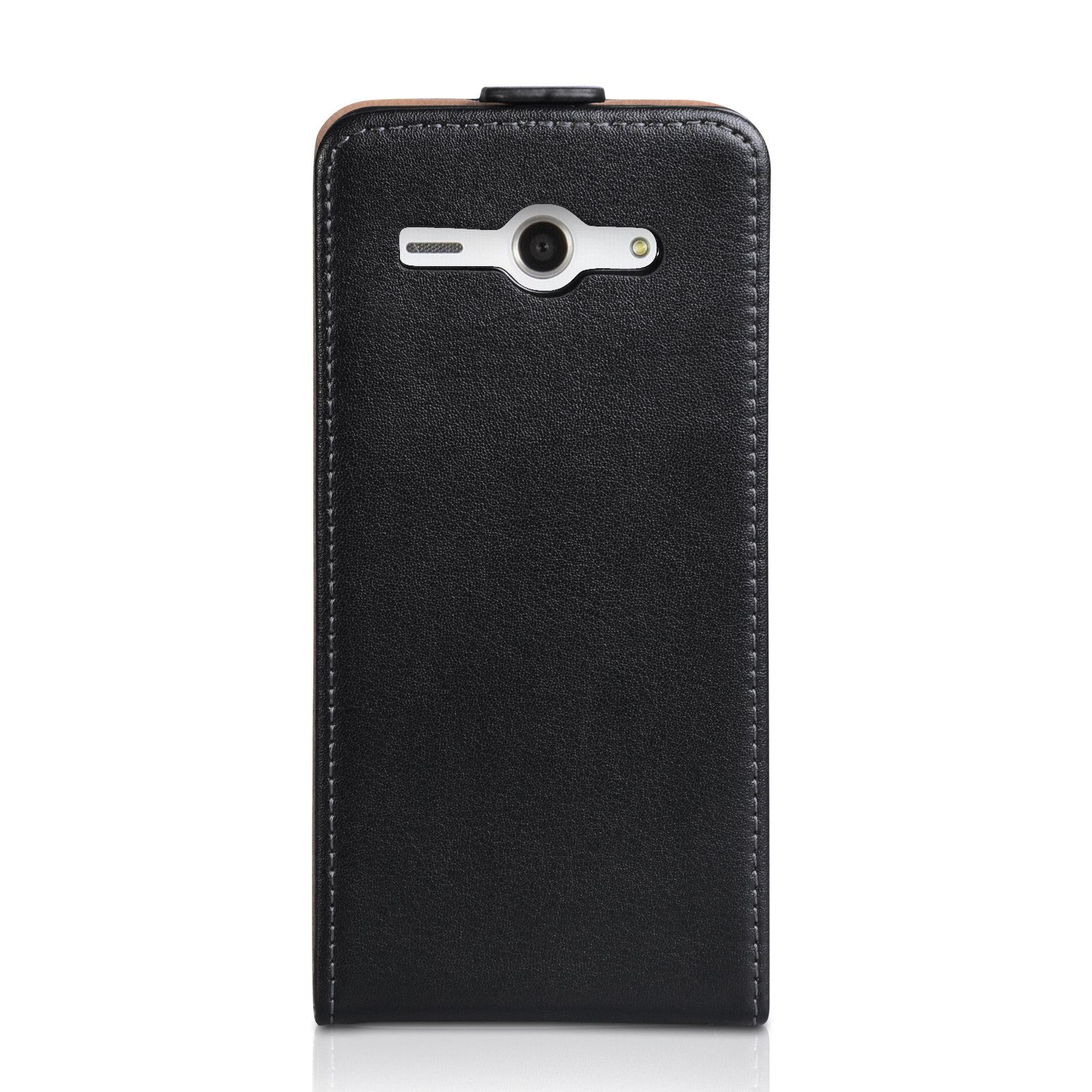 Caseflex Huawei Ascend Y530 Real Leather Flip Case - Black