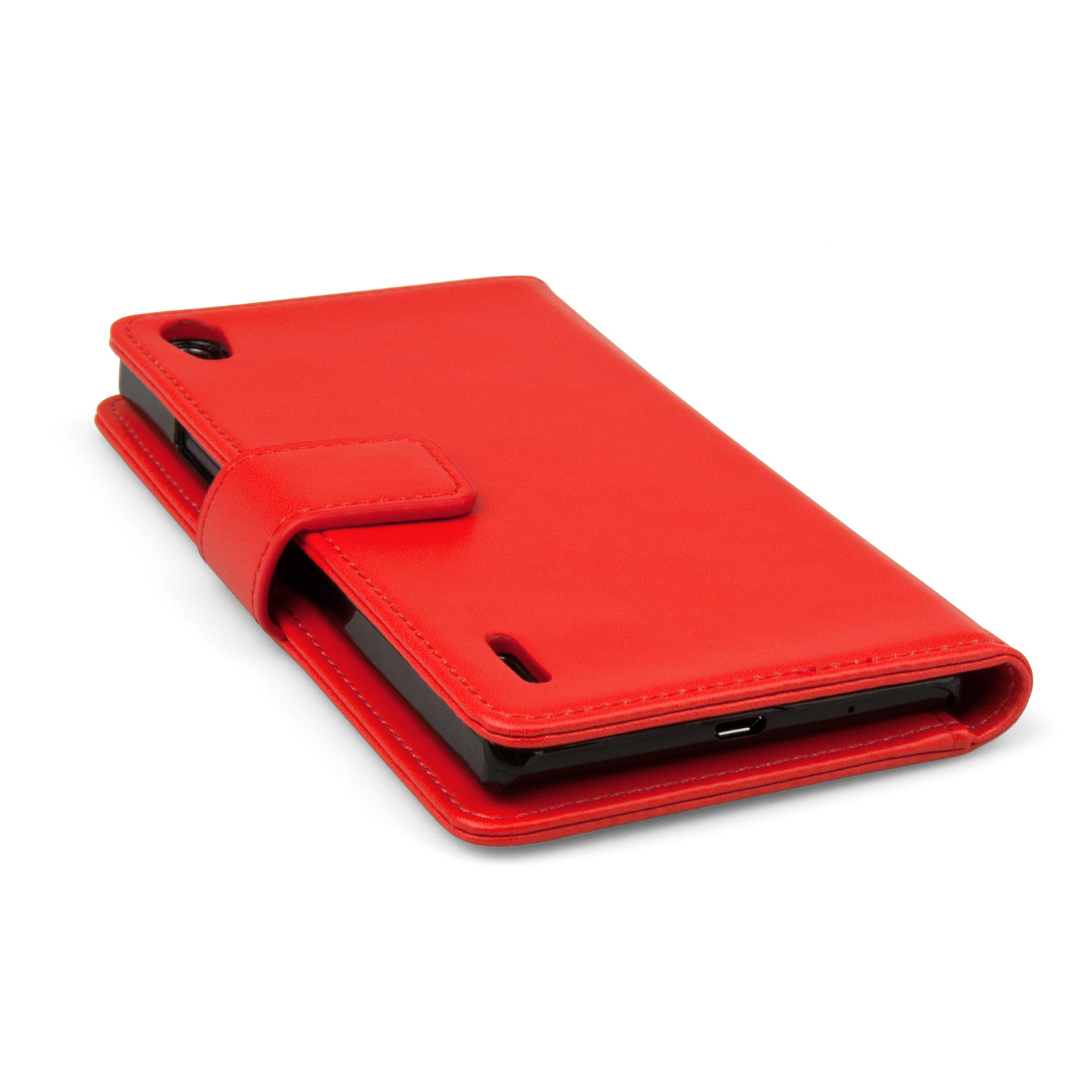 YouSave Accessories Huawei Ascend P7 Leather-Effect Wallet Case - Red