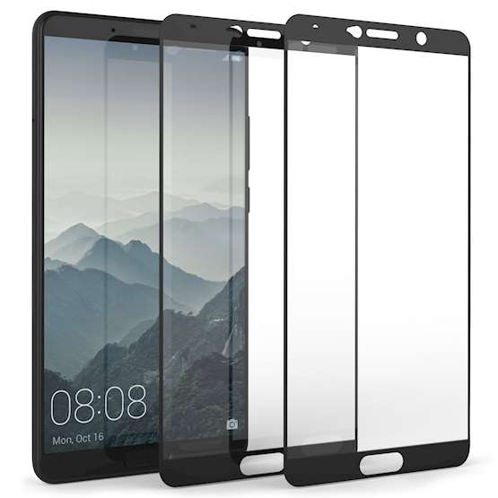 Huawei Mate 10 Tempered Glass Screen Protector with Black Edge - Twin Pack