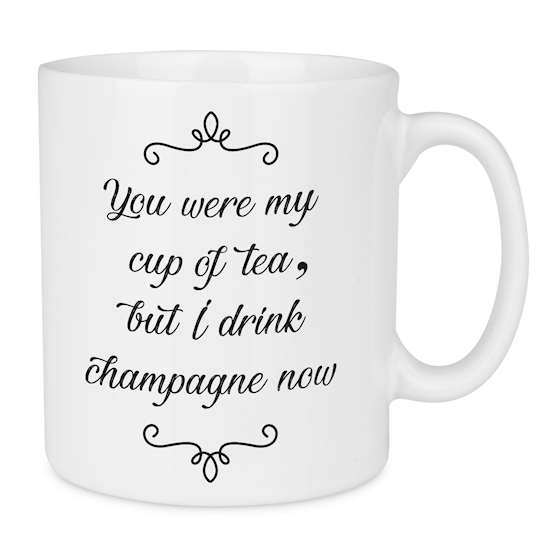 Drink Champagne Quote Ceramic Large Mug