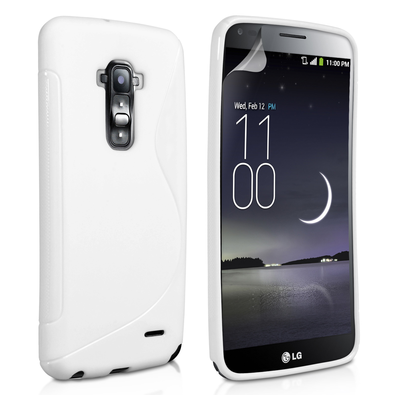 Caseflex LG G Flex Silicone Gel S-Line Case - White