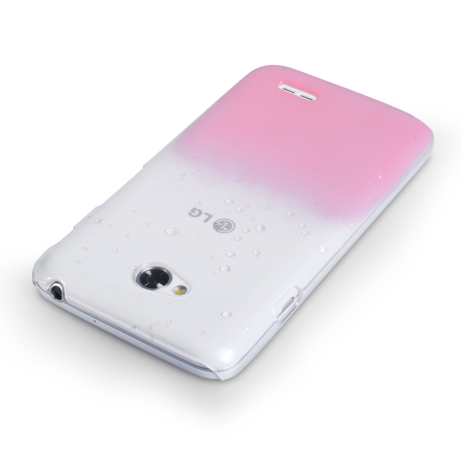 YouSave Accessories LG L70 Raindrop Hard Case - Baby Pink-Clear